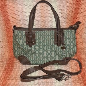 Fossil Green and Brown Hobo Bag